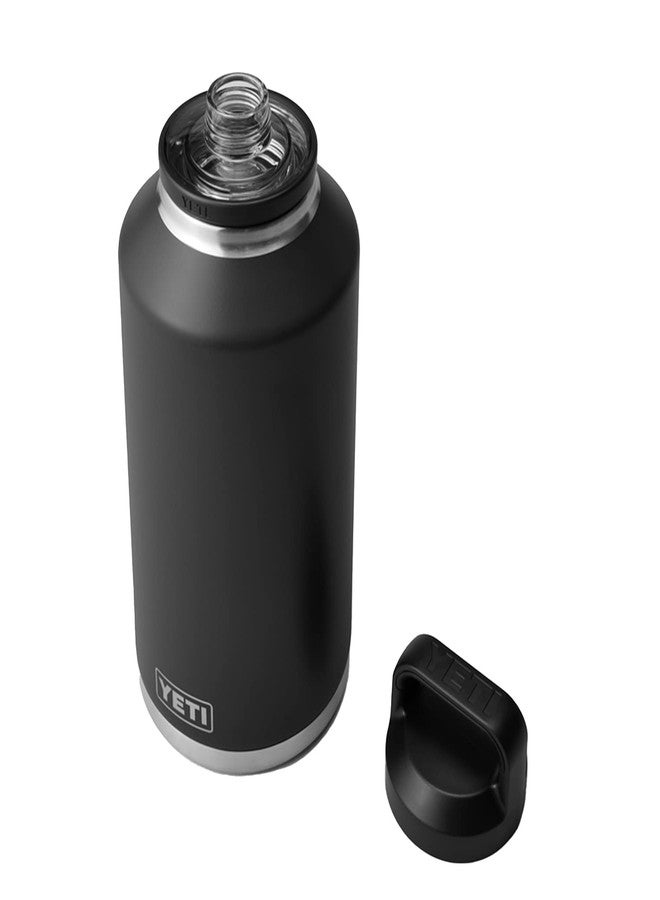 يتي زجاجة YETI Rambler سعة 64 أونصة، معزولة بتفريغ الهواء، مانعة للتسرب، مصنوعة من الفولاذ المقاوم للصدأ مع غطاء للشرب السريع، لون أسود - Image 1